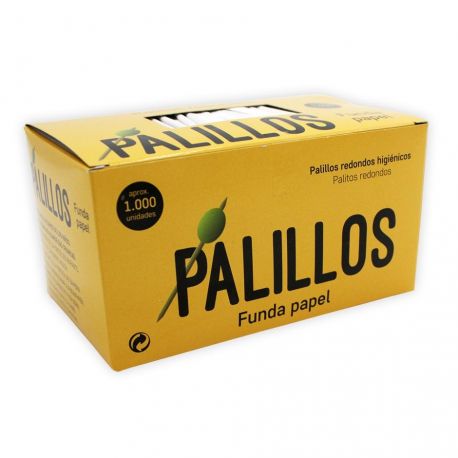 Palillos de madera Funda papel 65mm (50.000 uds)