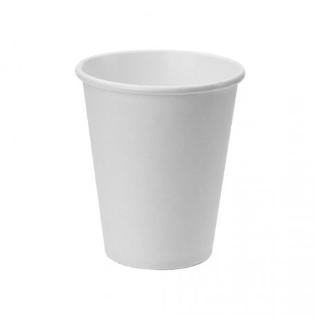 Vasos de papel Blancos Ø 80mm 240ml (8Oz) (1.000 uds)