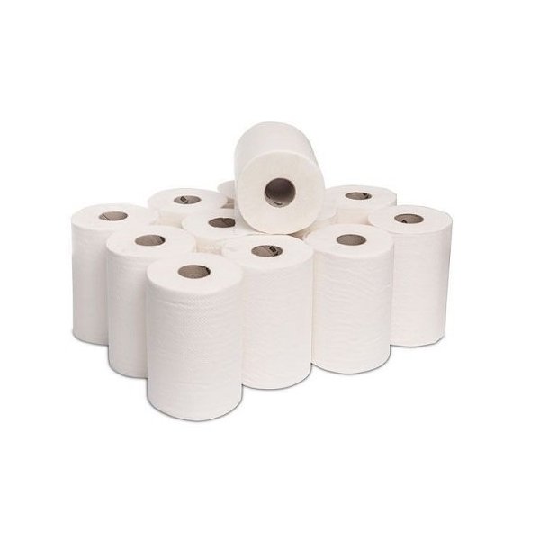 Papel secamanos mini 500 gramos. Pasta pura. 2 hojas. (12 uds)