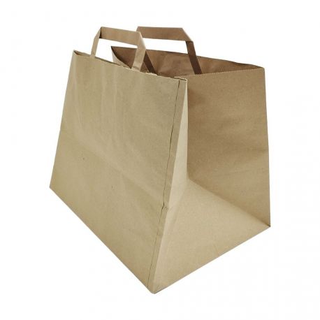 [BOPASA000031] Bolsa papel 100% reciclado Full Kraft 32 + 22 x 25cm (250 uds)