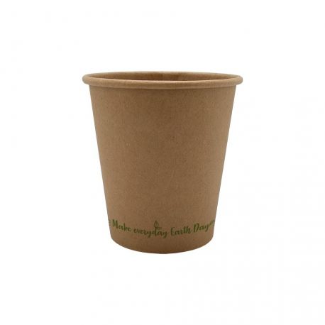 [VAPACA000069] Vasos de papel Kraft "Make everyday earth day" Ø60mm 120ml (4Oz) (1.000 uds)